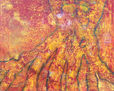 raíz roja sol amarillo