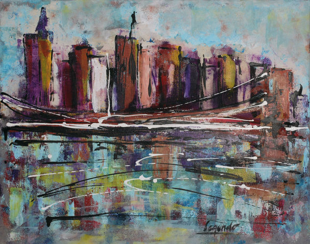 Puente de Brooklyn Acrylic Canvas Landscaping