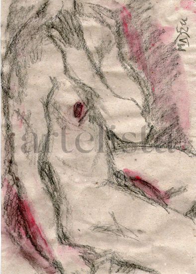 Desnudo Nude Man Hombre inmaculada lara cepeda, maku Mixed media Paper Nude Paintings