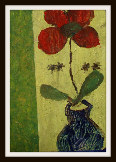 la flor de mi ventana Acrylic Panel Floral Painting