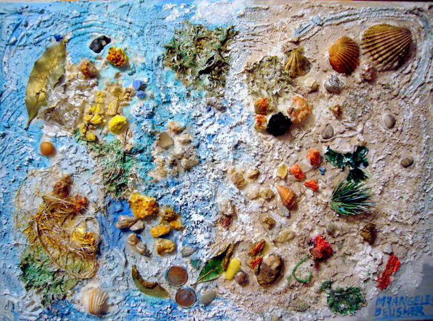 Texturas marinas Mixed media Panel Marine Painting