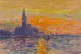 DIBUJO AL PASTEL ORIGINAL - PUESTA DE SOL, VENECIA