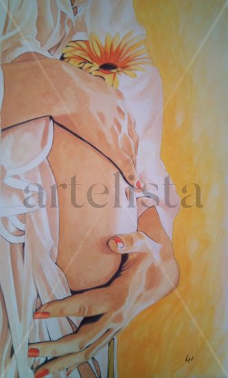 Maternidad Gouache Paper Figure Painting