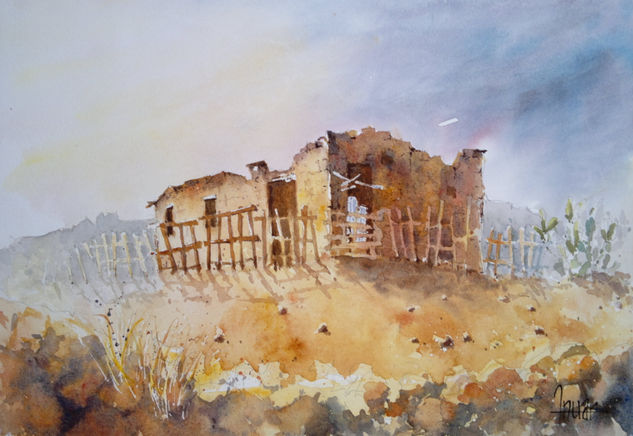 Ruinas Fuerteventura Watercolour Paper Landscaping