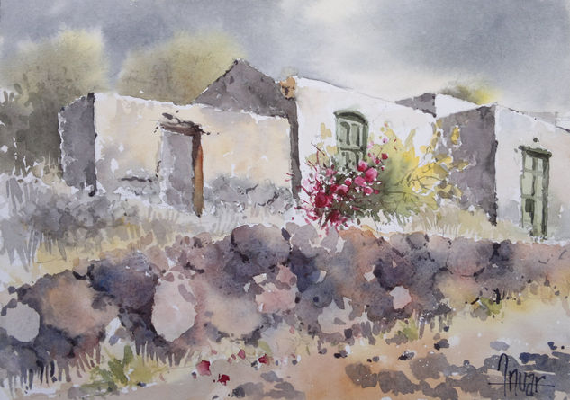 Caserío Telde Watercolour Paper Landscaping