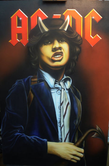 ANGUS YOUNG Acrylic Canvas Portrait