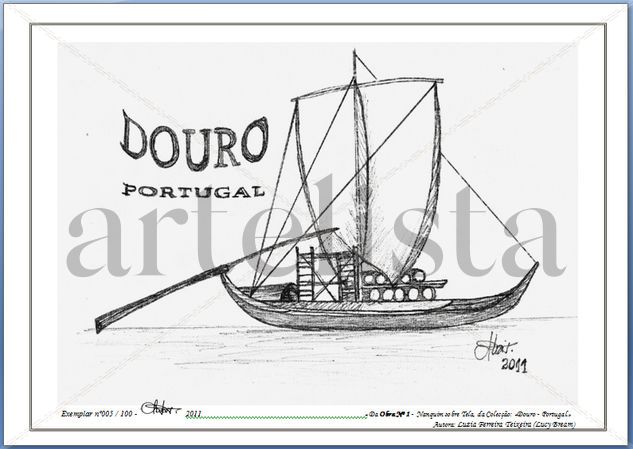 DOURO - PORTUGAL - Obra nº 1 Tinta Cartulina Paisaje