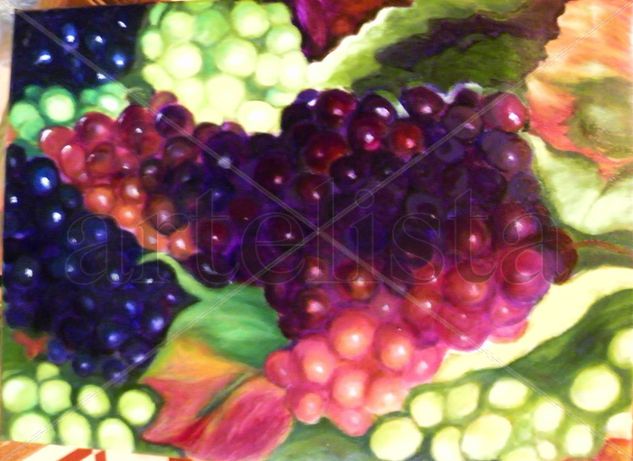 Uvas -- Raïm Oil Textile Still Life Paintings