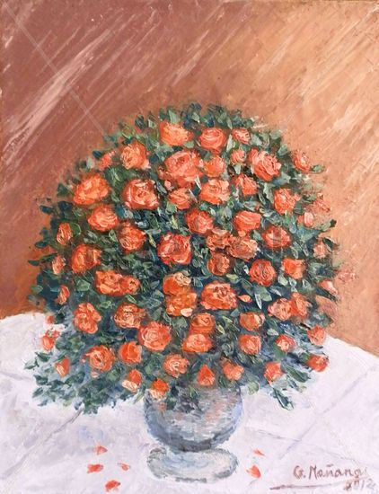 Rosas salmón. Oil Others Floral Painting