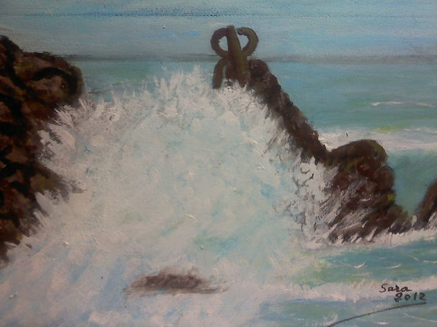 Peinando la mar Acrylic Canvas Marine Painting