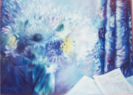 Flores en azul