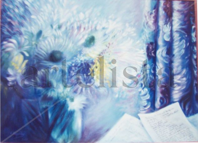 flores en azul