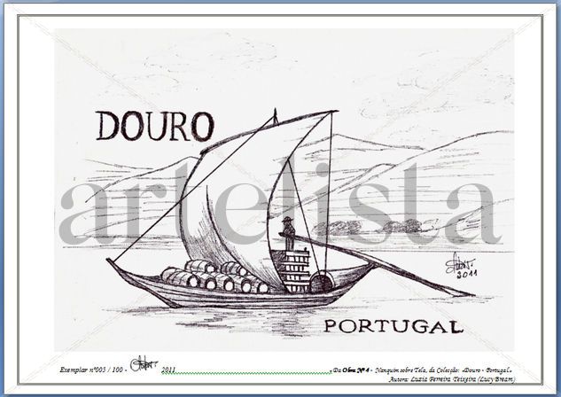 Obra nº 4  «DOURO - PORTUGAL» Tinta Tela Paisaje