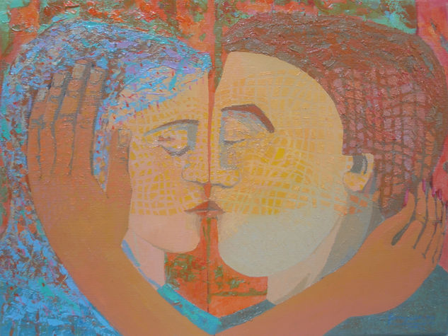 El beso Oil Canvas Portrait