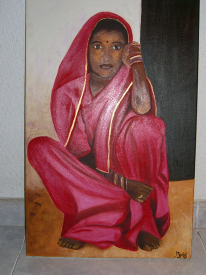 Mujer indu Óleo Lienzo Retrato