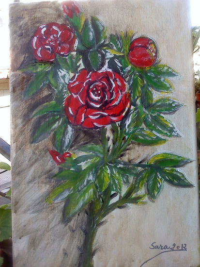 Rosal Acrylic Canvas Floral Painting