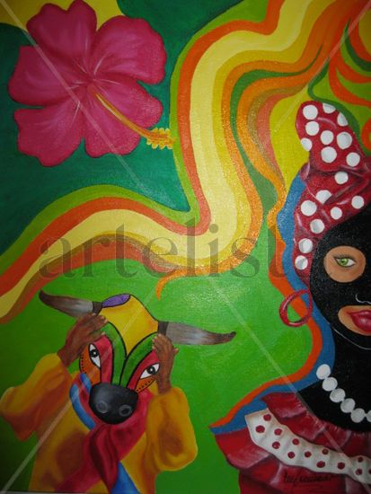 TORITO ENAMORADO Oil Canvas Figure Painting