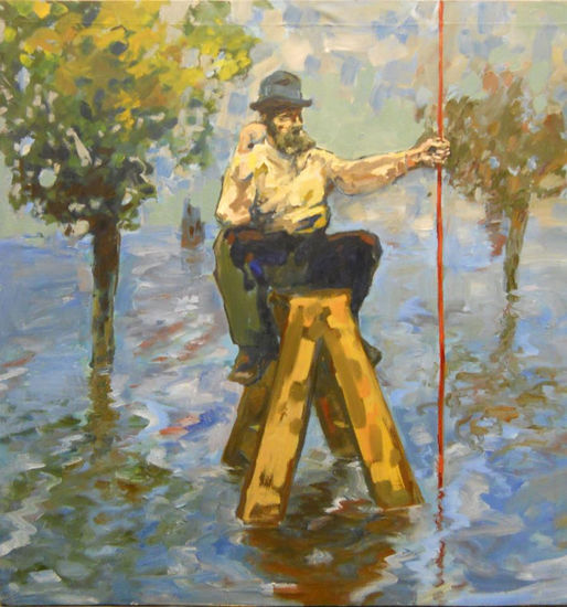 Empleado de la composición. Oil Canvas Figure Painting