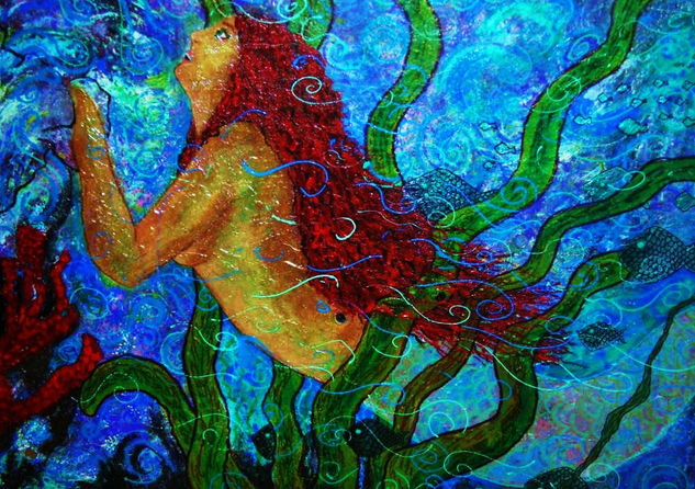 la sirena Óleo Lienzo Desnudos