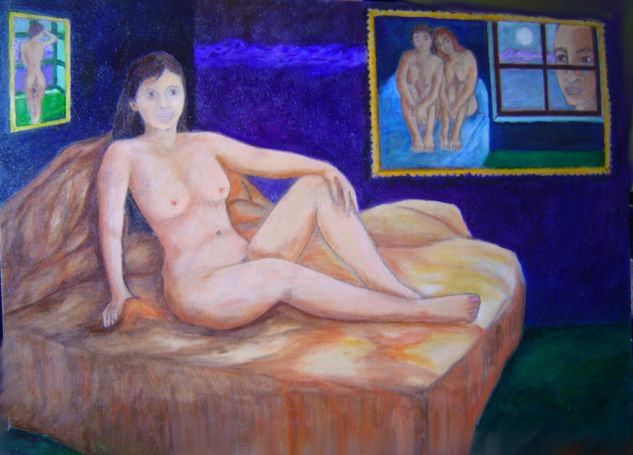 ESPERA NOCTURNA Oil Textile Nude Paintings