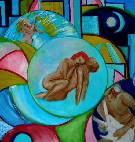 la burbuja Oil Panel Nude Paintings