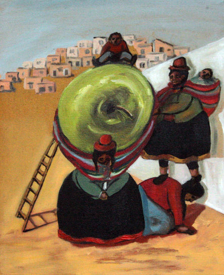 A la cosecha de la gran manzana Oil Canvas Others