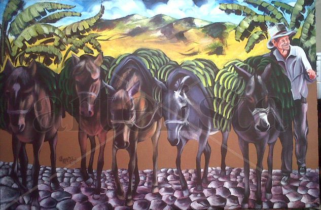 al paso de las mulas Acrylic Canvas Landscaping