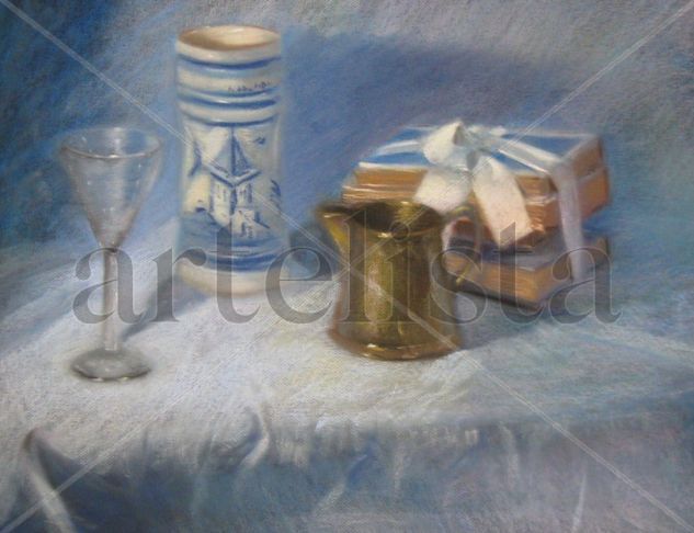 Books Pastel Paper Still Life Paintings