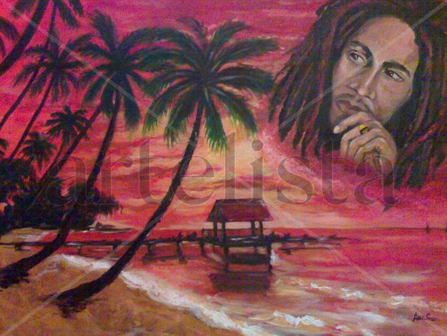 JAMAICA DE BOB MARLEY Oil Canvas Landscaping