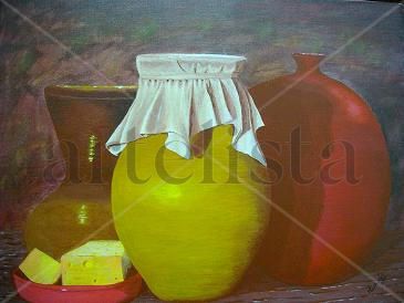 HACIENDO EL QUESO Acrylic Canvas Still Life Paintings