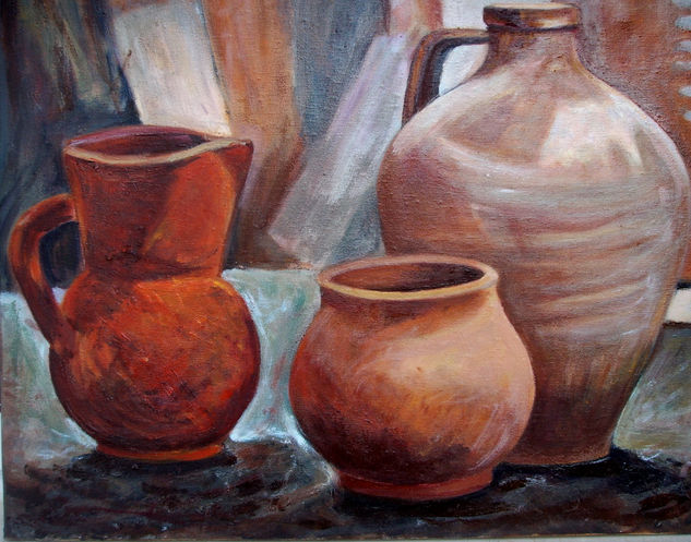 Bodegón barro 3.2 Oil Canvas Still Life Paintings