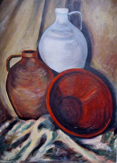 Bodegón barro 3.1 Oil Panel Still Life Paintings