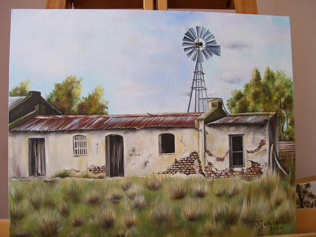 Gallinero de estancia Oil Canvas Landscaping