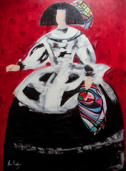 Menina Picasso II Oil Canvas Figure Painting