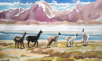 Llamas en salar