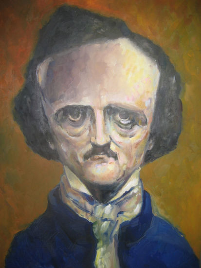 Edgar Allan Poe Oil Canvas Portrait