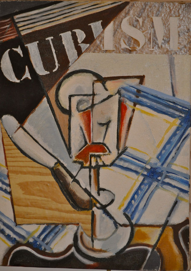 copa, cuchillo y libro