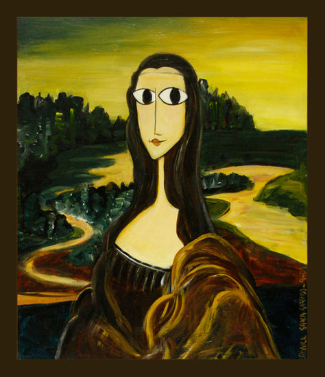 Mona lisa Acrylic Panel Figure Painting