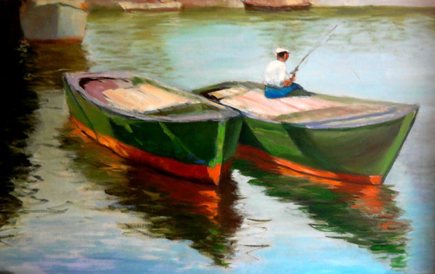 ¿Hay pique maestro? Oil Textile Marine Painting