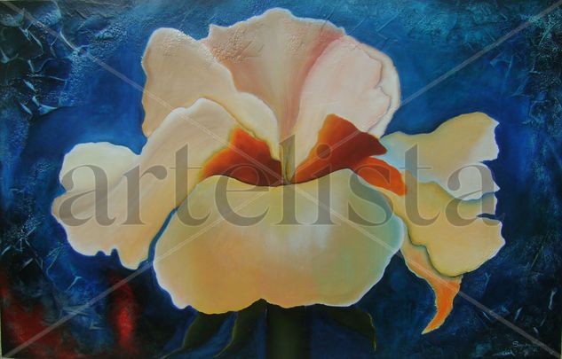 Abstraccion-flores Acrylic Panel Floral Painting