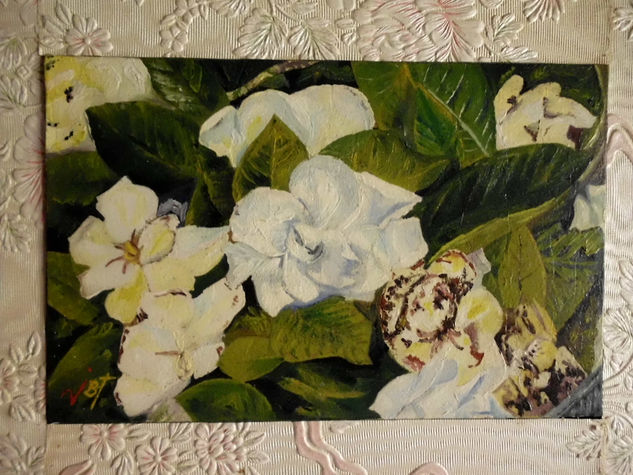 Jazmines Oil Card Floral Painting