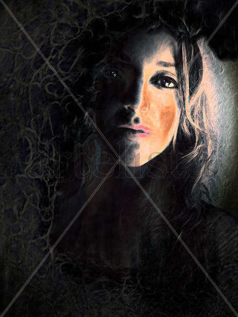 Bella mujer en la luz