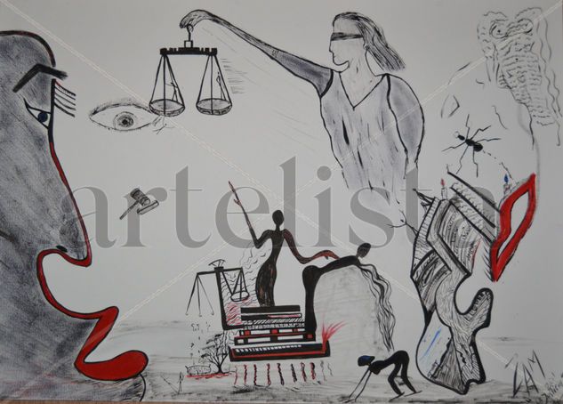 "La justicia " Mixed media Card Landscaping