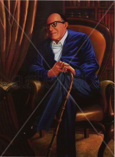 Retrato Germán Arciniegas Oil Canvas Portrait