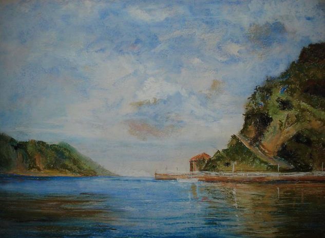 Ribadesella Pastel Card Marine Painting