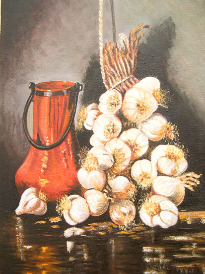 Ajos y bodegón Oil Canvas Landscaping