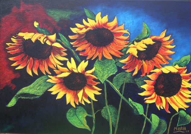 Girasoles Oil Canvas Landscaping