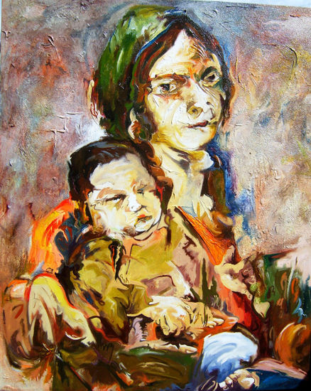 Maternidad primaveral Óleo Lienzo Retrato