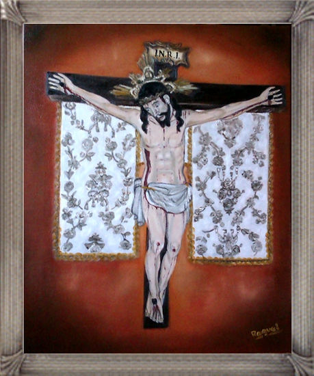 Cristo del Amparo Oil Canvas Figure Painting