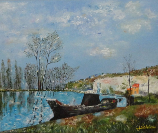 Barco Atracado Oil Canvas Landscaping